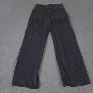 American Eagle Pants Womens 6 Gray High Rise Wide Leg Cargo Stretch Baggy Boho